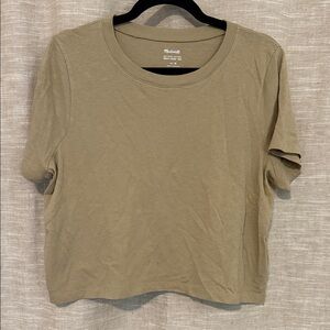 Madewell Olive Cropped Crewneck Tee